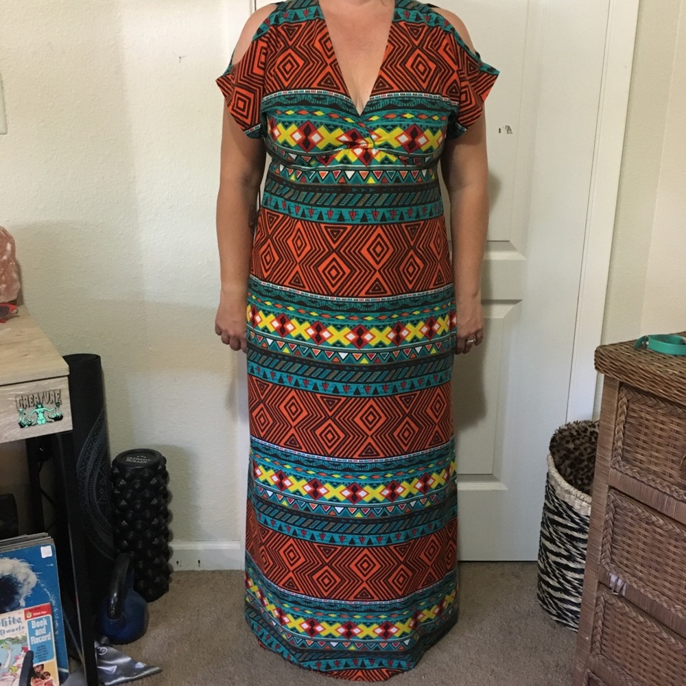 tribal print style maxi dress